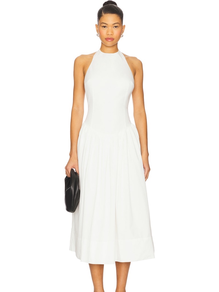 Nwt L'academie White Halter Midi Dress